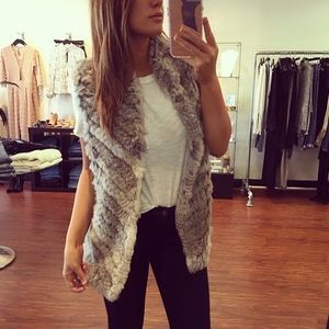 Grey fur vest